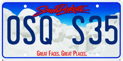 SD license plate 0SQS35