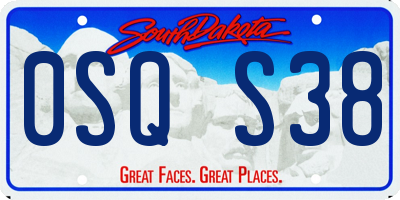 SD license plate 0SQS38