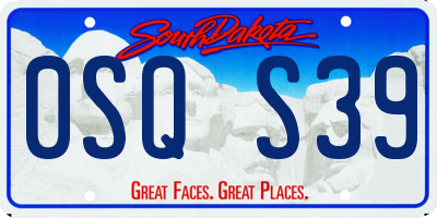 SD license plate 0SQS39