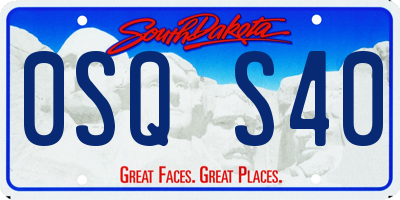 SD license plate 0SQS40