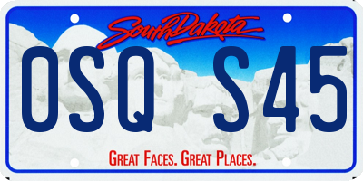 SD license plate 0SQS45