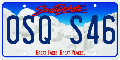 SD license plate 0SQS46