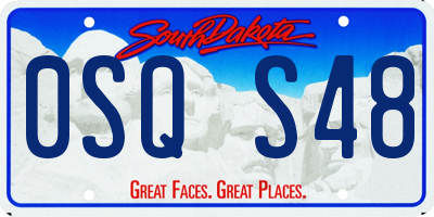 SD license plate 0SQS48
