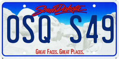 SD license plate 0SQS49