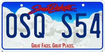 SD license plate 0SQS54