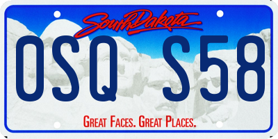 SD license plate 0SQS58