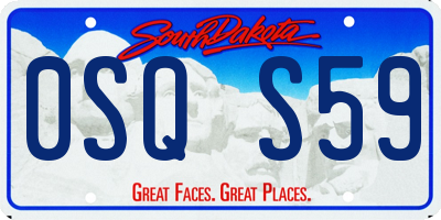 SD license plate 0SQS59