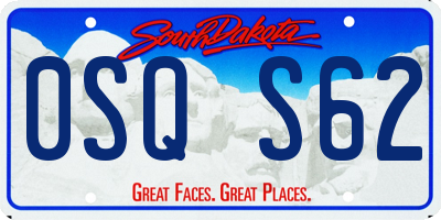 SD license plate 0SQS62