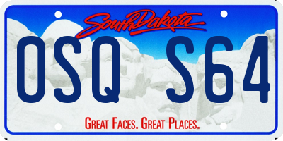 SD license plate 0SQS64