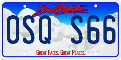 SD license plate 0SQS66