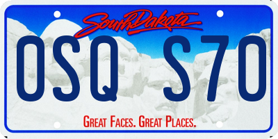 SD license plate 0SQS70
