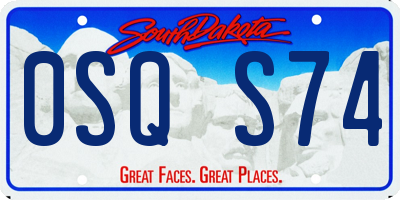 SD license plate 0SQS74
