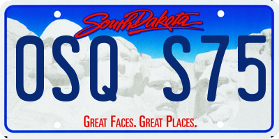 SD license plate 0SQS75