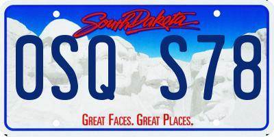 SD license plate 0SQS78