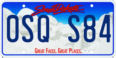 SD license plate 0SQS84