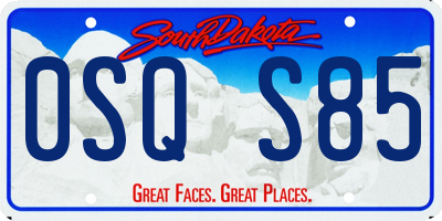SD license plate 0SQS85