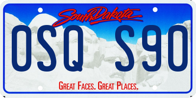 SD license plate 0SQS90