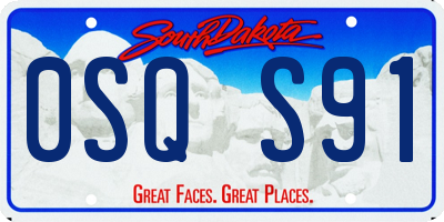 SD license plate 0SQS91