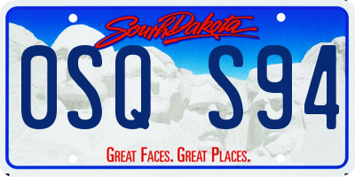 SD license plate 0SQS94