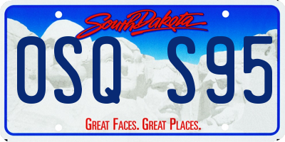 SD license plate 0SQS95