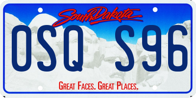 SD license plate 0SQS96