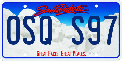 SD license plate 0SQS97