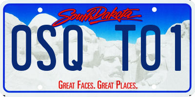 SD license plate 0SQT01
