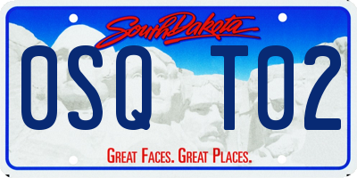 SD license plate 0SQT02