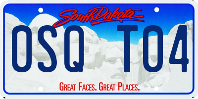 SD license plate 0SQT04