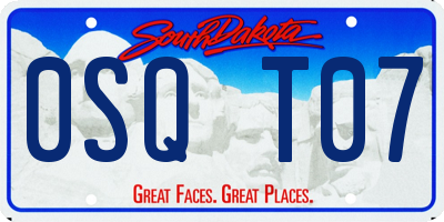 SD license plate 0SQT07