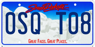 SD license plate 0SQT08