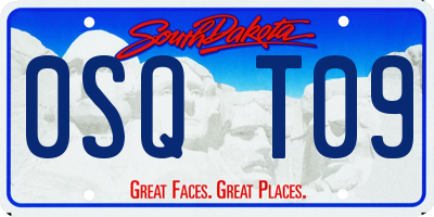 SD license plate 0SQT09