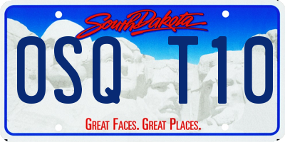 SD license plate 0SQT10