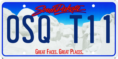 SD license plate 0SQT11