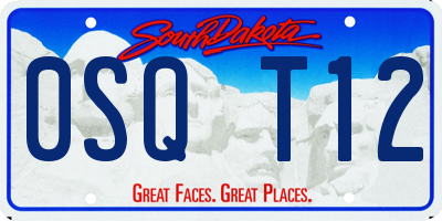 SD license plate 0SQT12