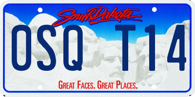 SD license plate 0SQT14