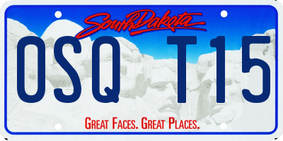 SD license plate 0SQT15