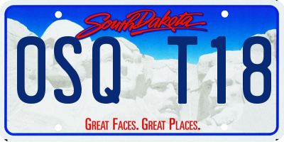 SD license plate 0SQT18