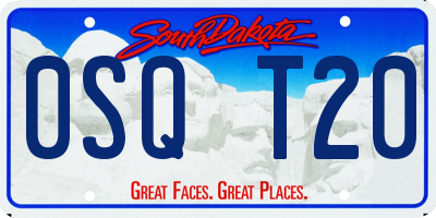 SD license plate 0SQT20