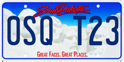 SD license plate 0SQT23