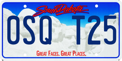 SD license plate 0SQT25