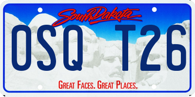 SD license plate 0SQT26