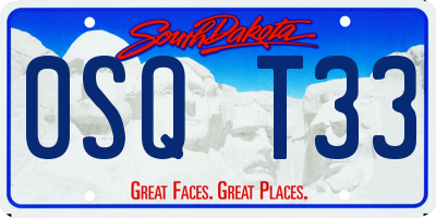 SD license plate 0SQT33
