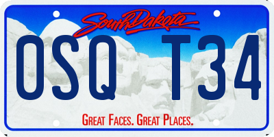 SD license plate 0SQT34