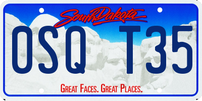 SD license plate 0SQT35