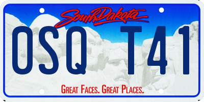 SD license plate 0SQT41