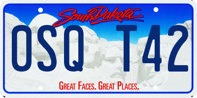 SD license plate 0SQT42