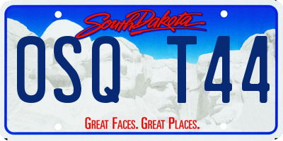 SD license plate 0SQT44