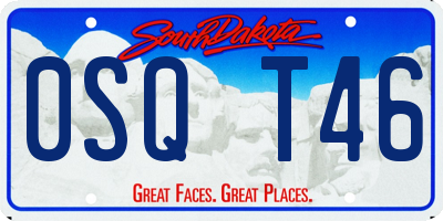 SD license plate 0SQT46