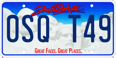 SD license plate 0SQT49
